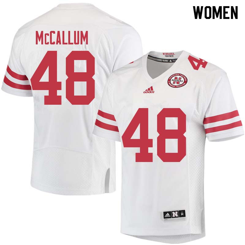 Women #48 Lane McCallum Nebraska Cornhuskers College Football Jerseys Sale-White - Click Image to Close